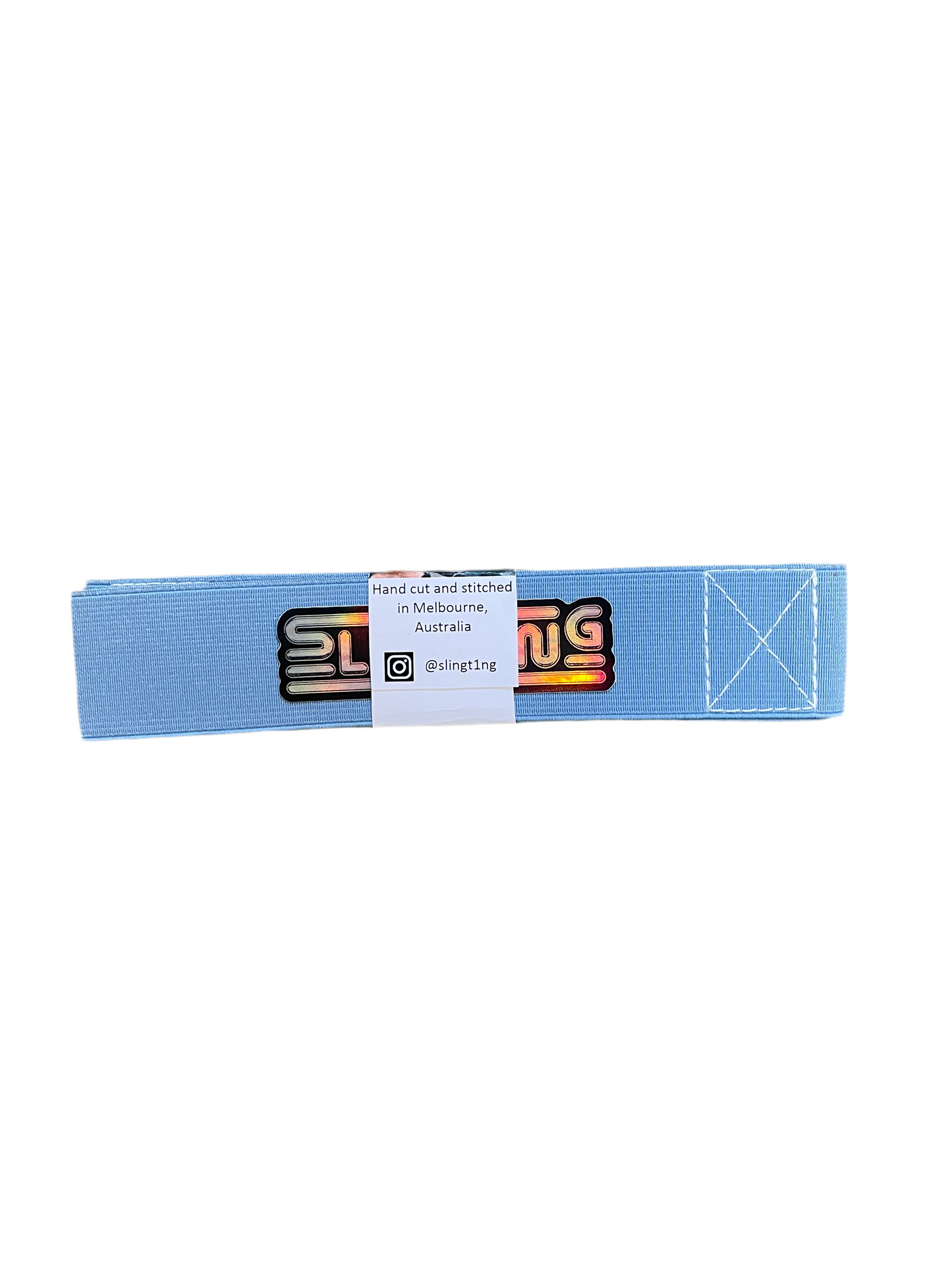 SLINGTING SKATEBOARD SLING - BABY BLUE w WHITE EMB