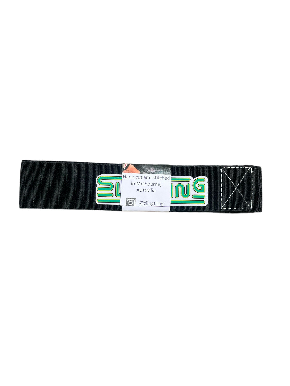 SLINGTING SKATEBOARD SLING - BLACK w WHITE EMB