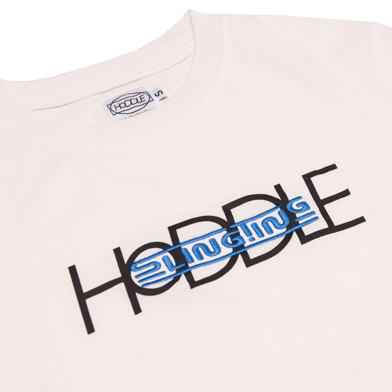 SLINGTING x HODDLE LOGO TEE WHITE (BLACK BLUE)