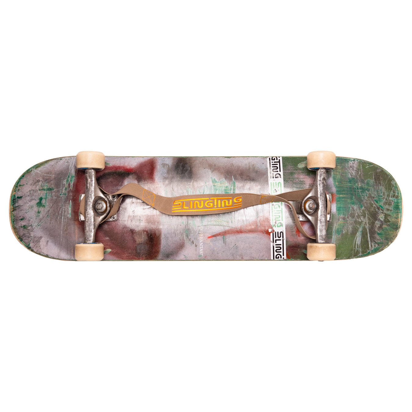 SLINGTING SKATEBOARD SLING - TAN (YELLOW EMBROIDERY)