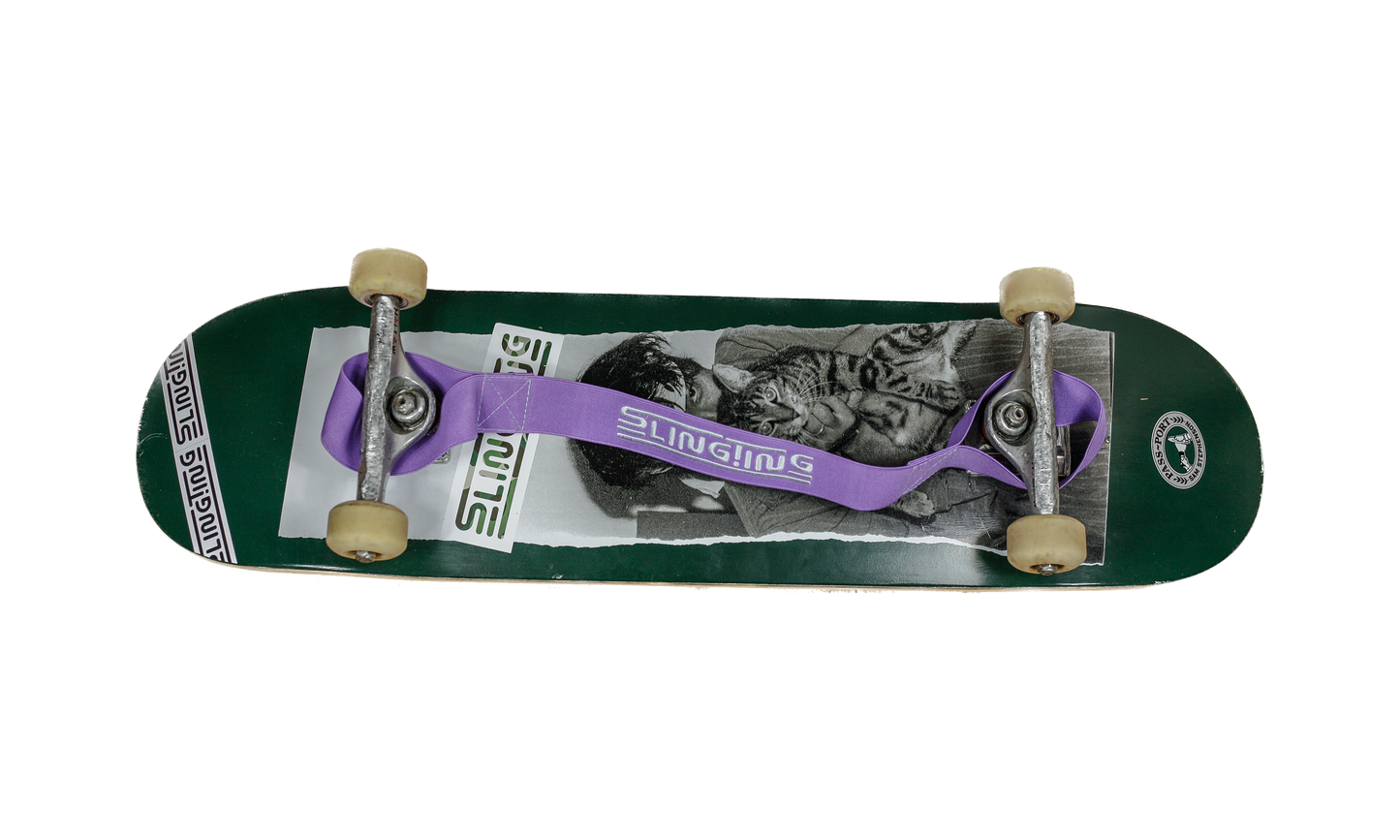 SLINGTING SKATEBOARD SLING - PURPLE (LIGHT BLUE EMBROIDERY)