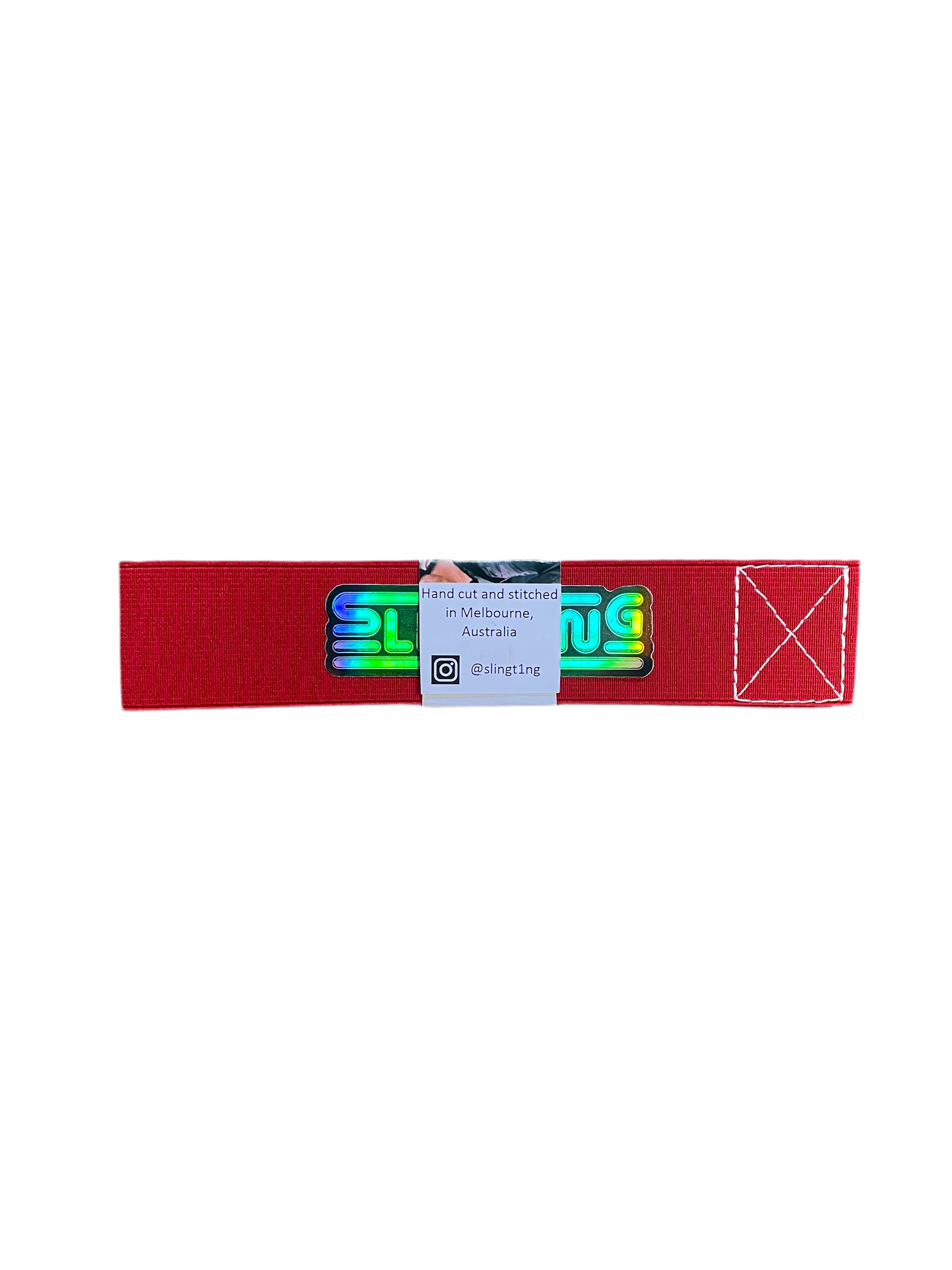 SLINGTING SKATEBOARD SLING - CHERRY RED w WHITE EMB