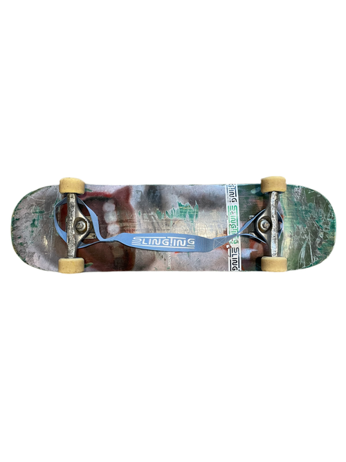 SLINGTING SKATEBOARD SLING - BABY BLUE w WHITE EMB