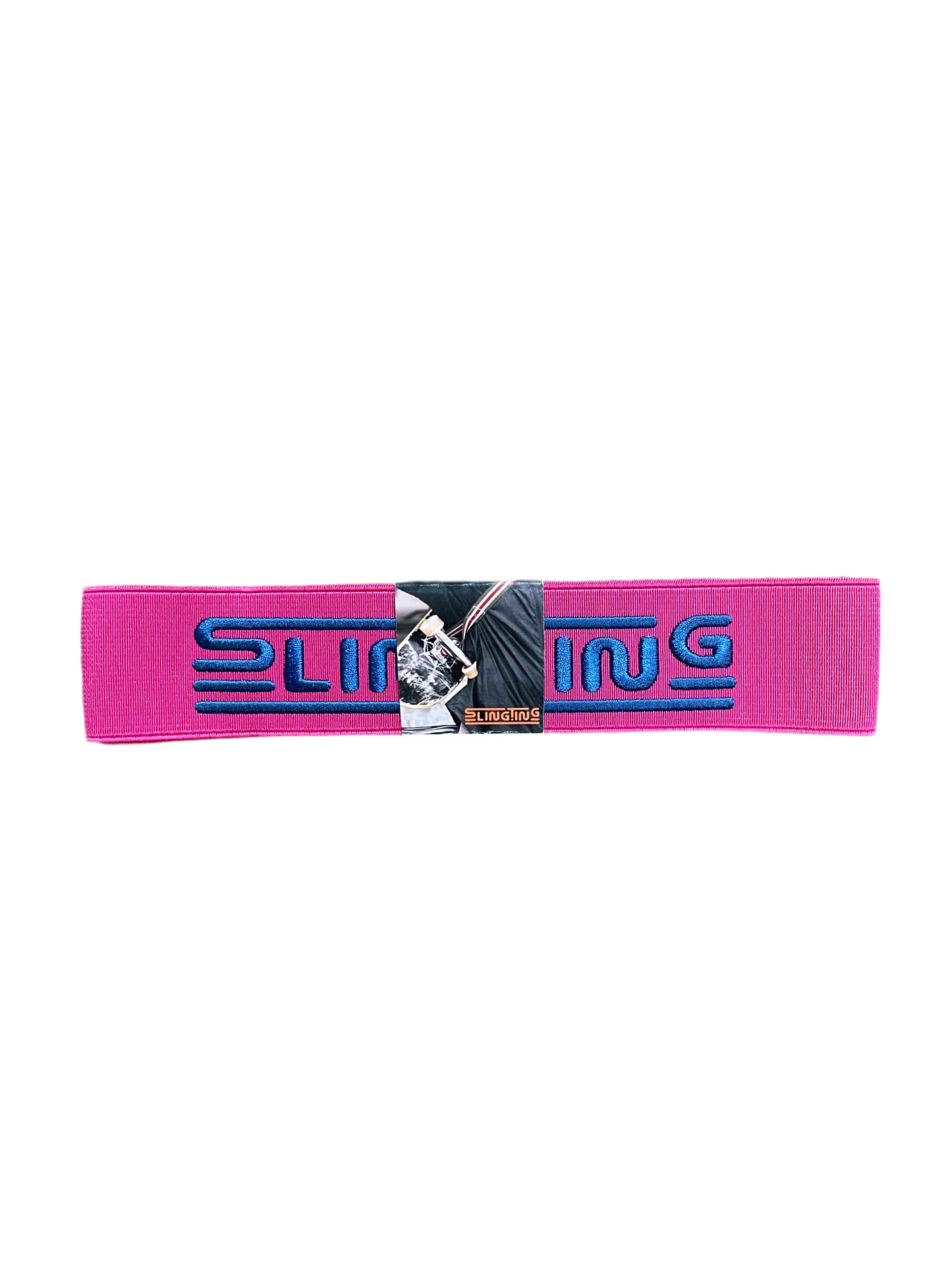 SLINGTING SKATEBOARD SLING - PINK w BLUE EMB