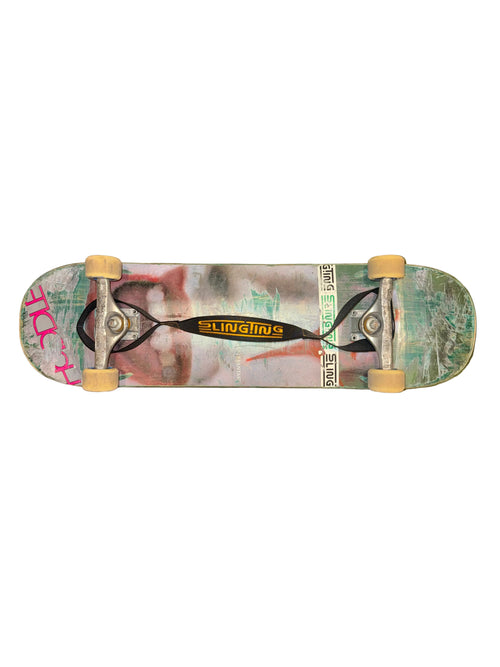 SLINGTING SKATEBOARD SLING - BLACK w GOLD EMB