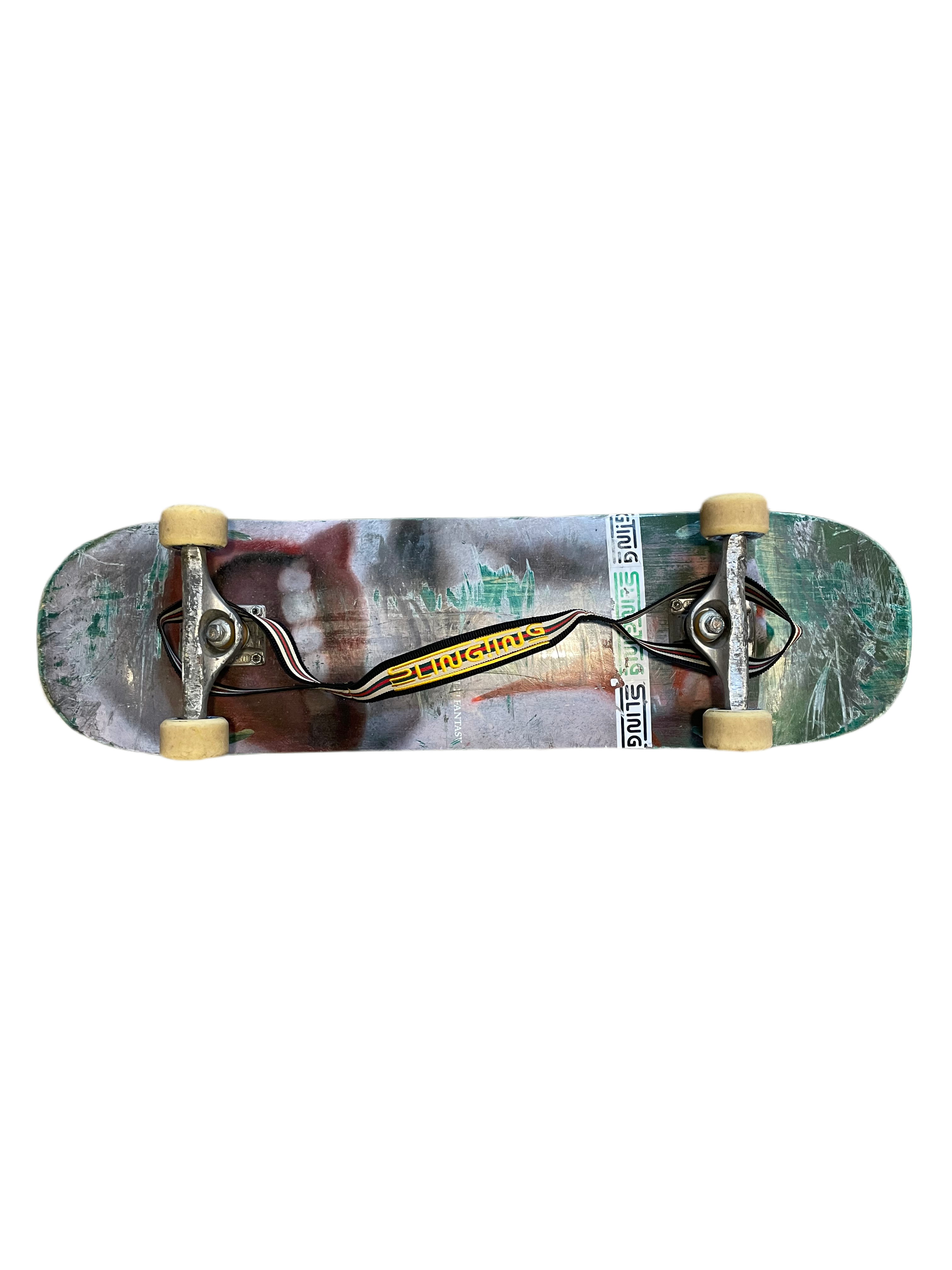SLINGTING SKATEBOARD SLING - STRIPED BLACK w YELLOW EMB