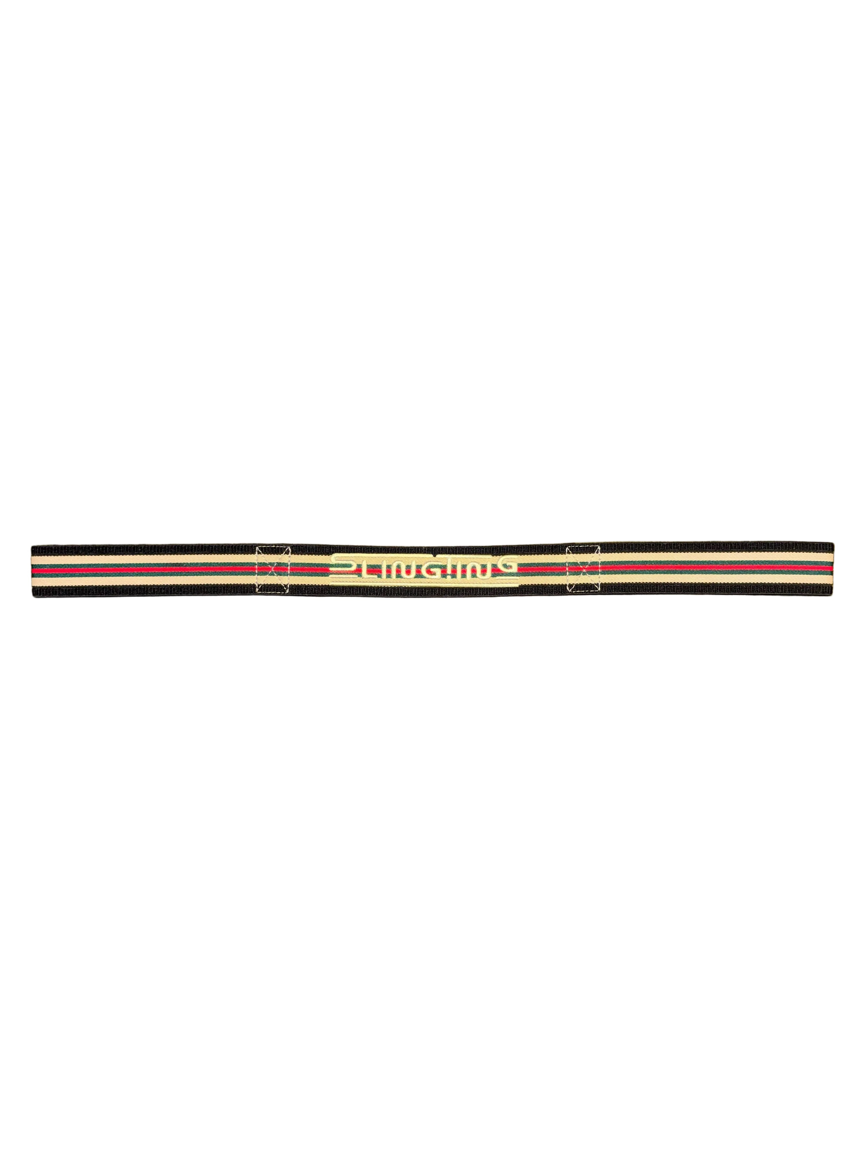 SLINGTING SKATEBOARD SLING - STRIPED BLACK w SILVER EMB