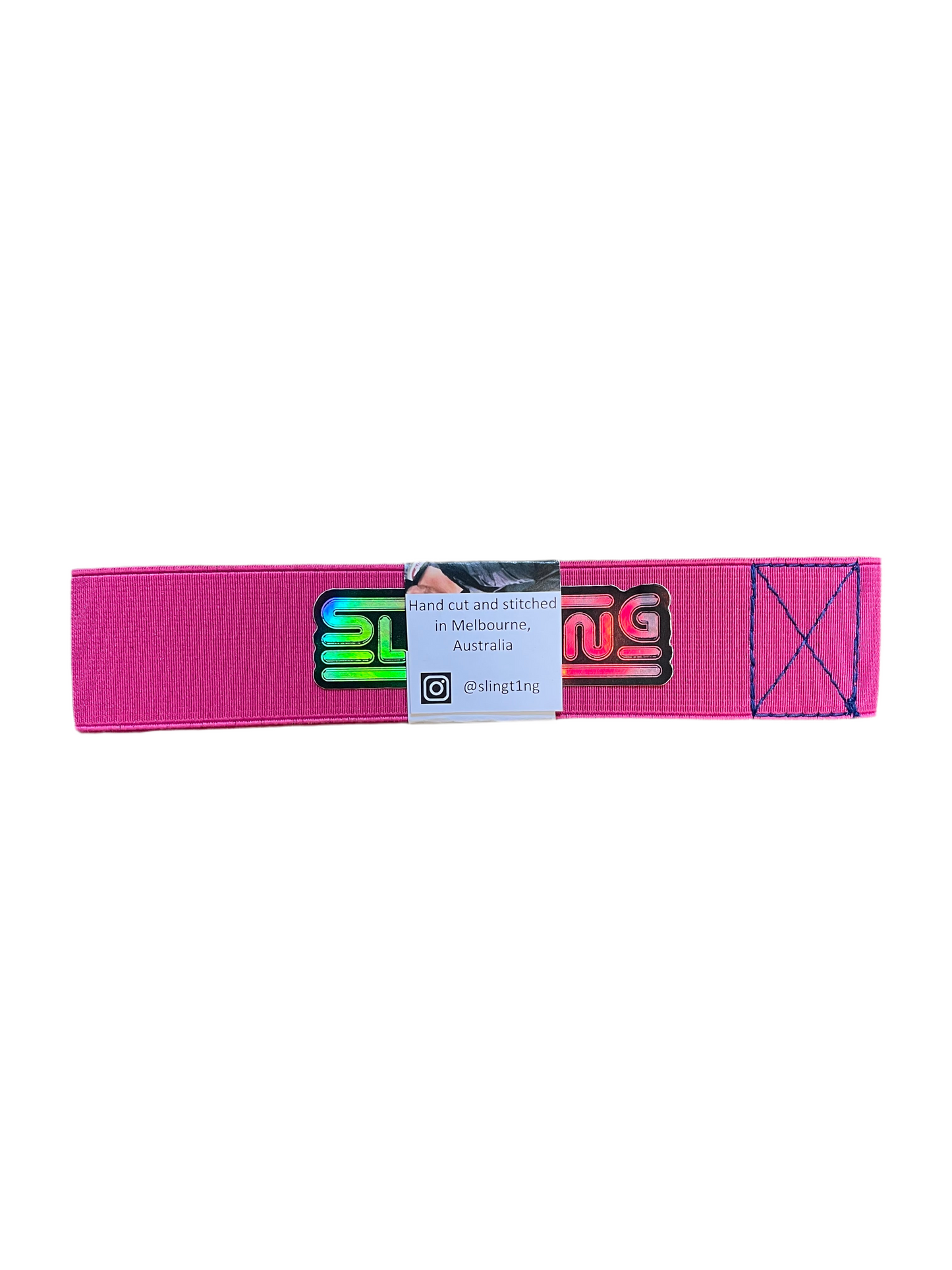 SLINGTING SKATEBOARD SLING - PINK w BLUE EMB