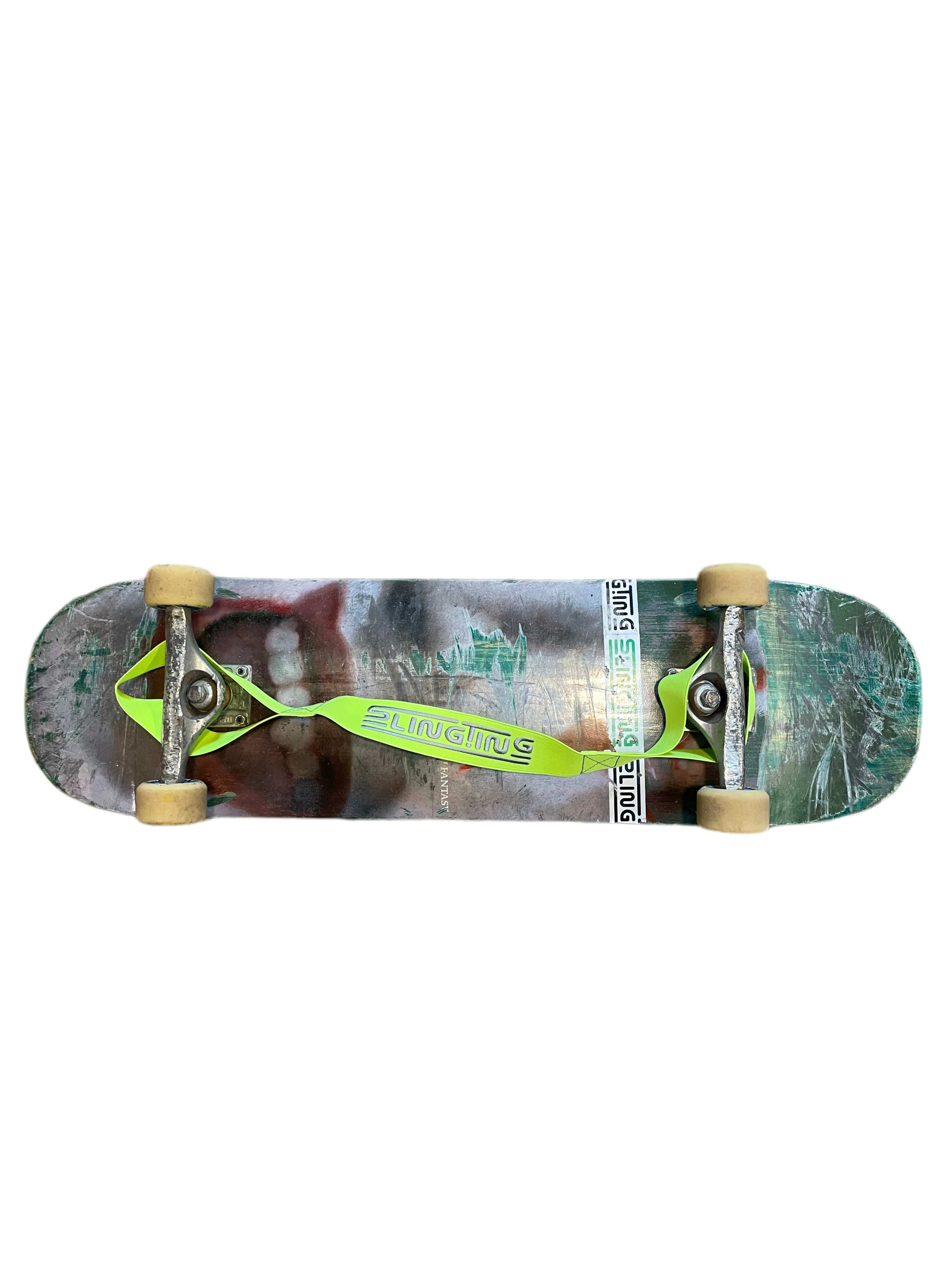 SLINGTING SKATEBOARD SLING - HIGH VIS YELLOW w GREY EMB