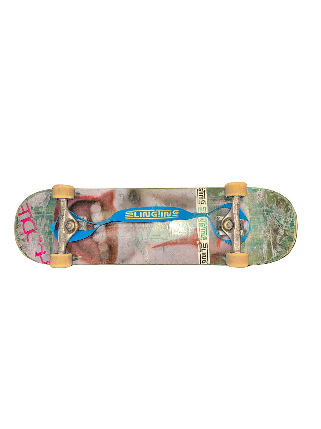 SLINGTING SKATEBOARD SLING - BRIGHT BLUE W BRIGHT GREEN EMB