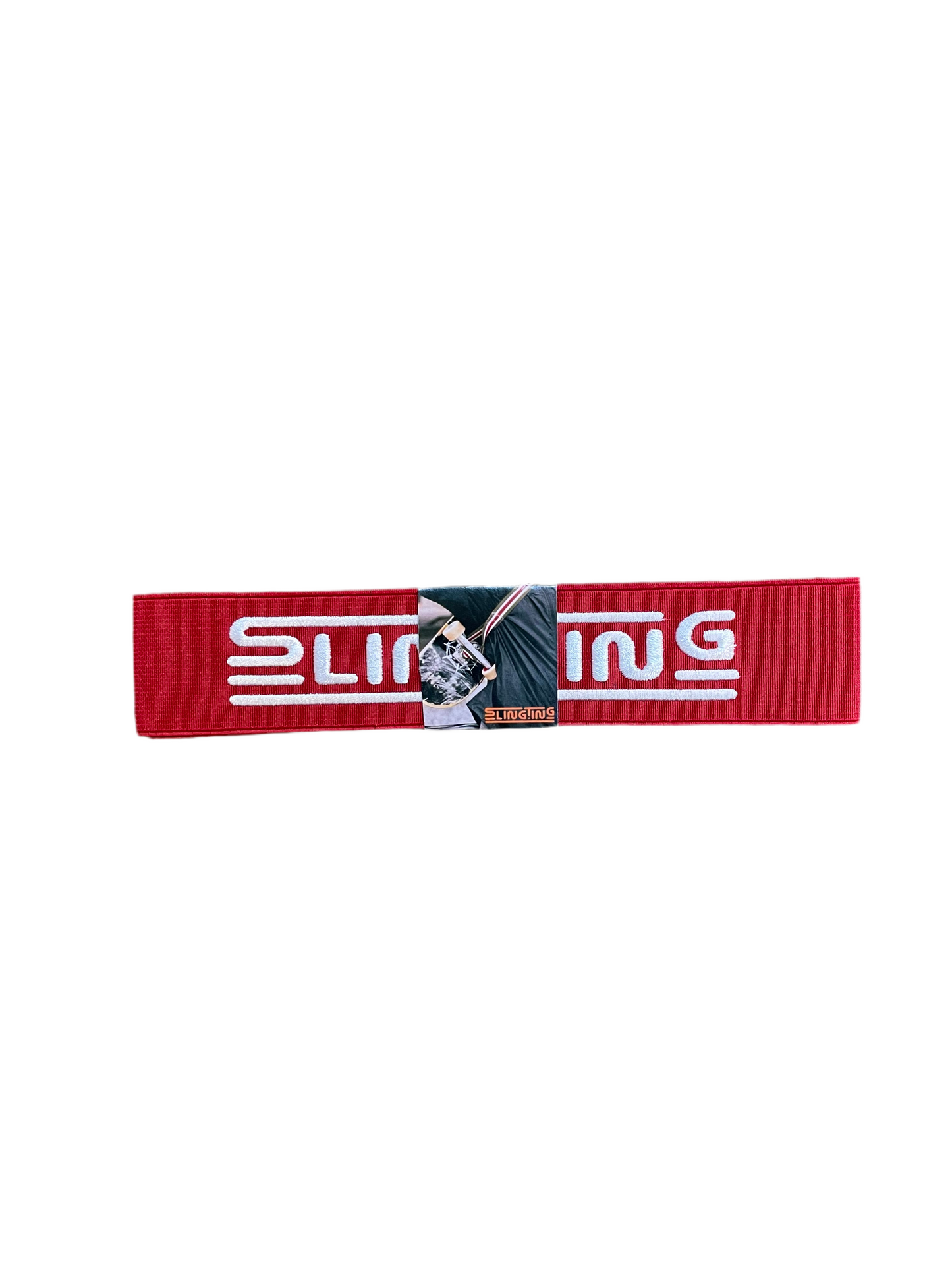 SLINGTING SKATEBOARD SLING - CHERRY RED w WHITE EMB