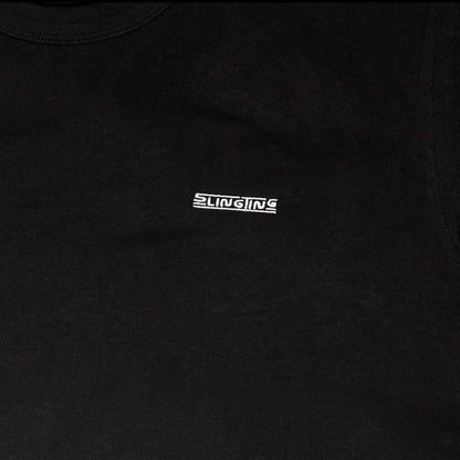 SLINGTING 'CLASSIC TEE' BLACK W WHITE EMB