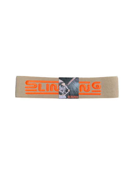 SLINGTING SKATEBOARD SLING - TAN w HIGH VIS ORANGE EMB