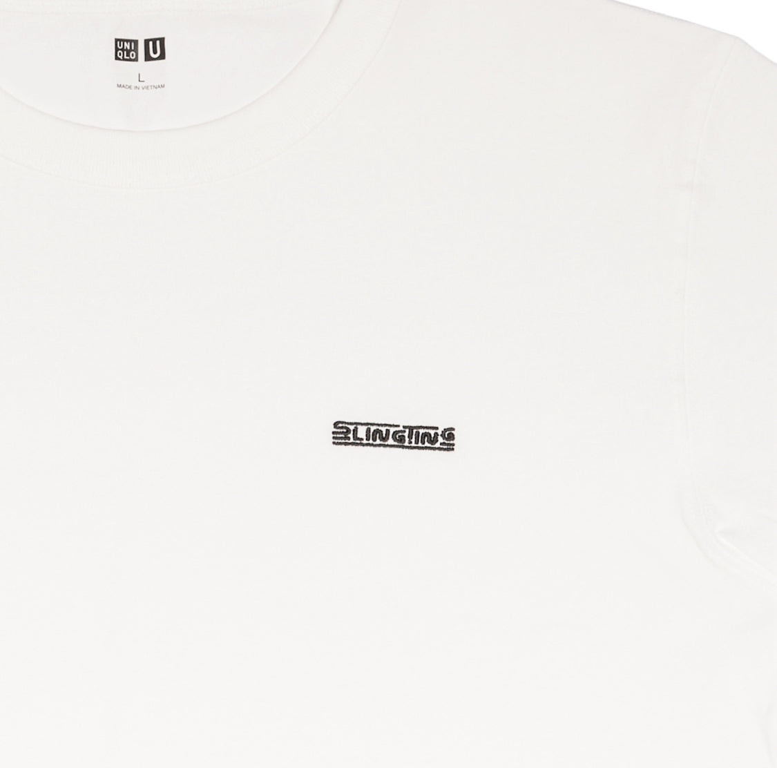 SLINGTING 'CLASSIC TEE' WHITE W BLACK EMB