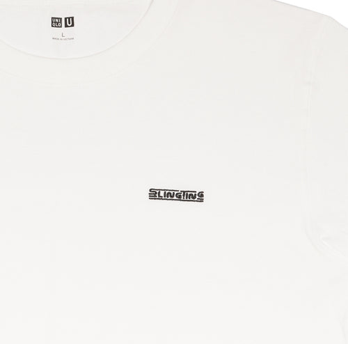 SLINGTING 'CLASSIC TEE' WHITE W BLACK EMB