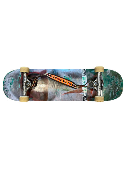 SLINGTING SKATEBOARD SLING - STRIPED BROWN w HIGH VIS ORANGE EMB