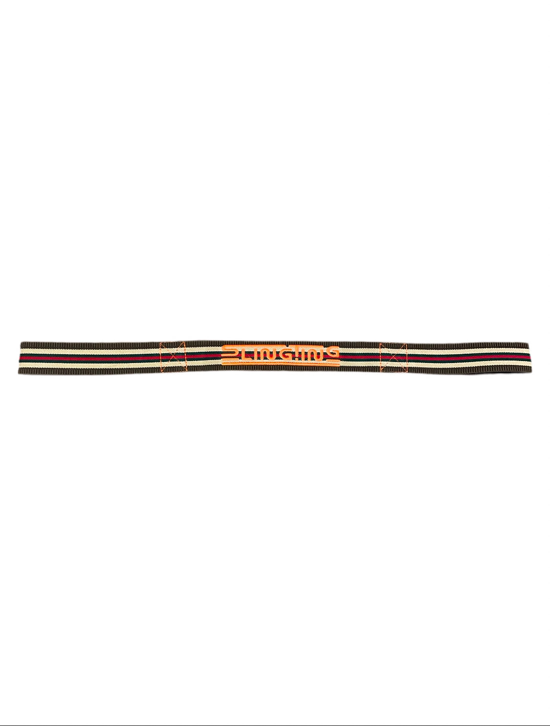 SLINGTING SKATEBOARD SLING - STRIPED BROWN w HIGH VIS ORANGE EMB