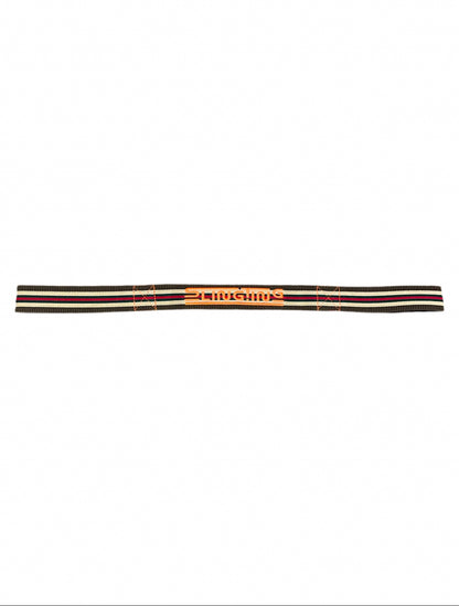 SLINGTING SKATEBOARD SLING - STRIPED BROWN w HIGH VIS ORANGE EMB