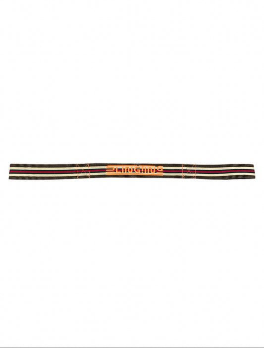 SLINGTING SKATEBOARD SLING - STRIPED BROWN w HIGH VIS ORANGE EMB