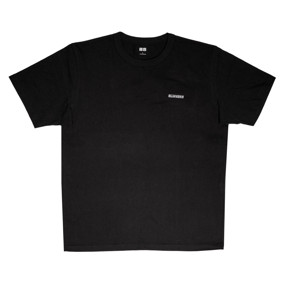 SLINGTING 'CLASSIC TEE' BLACK W WHITE EMB