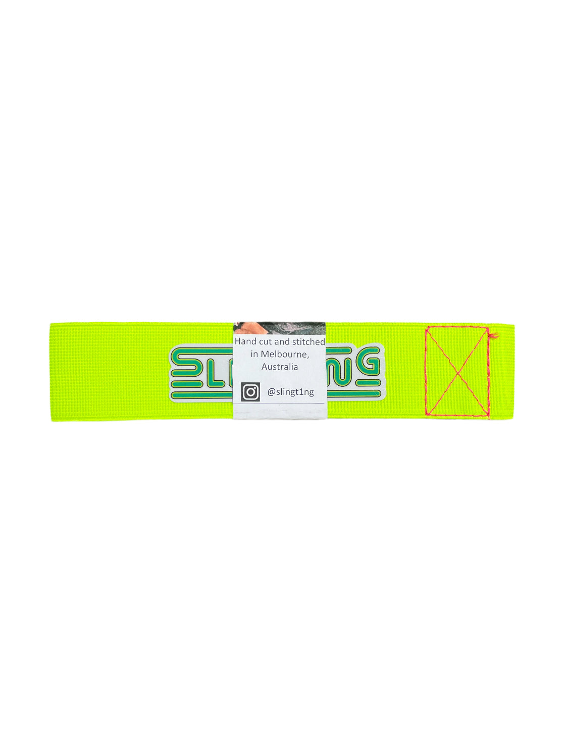 SLINGTING SKATEBOARD SLING - HIGH VIS YELLOW w PINK EMB