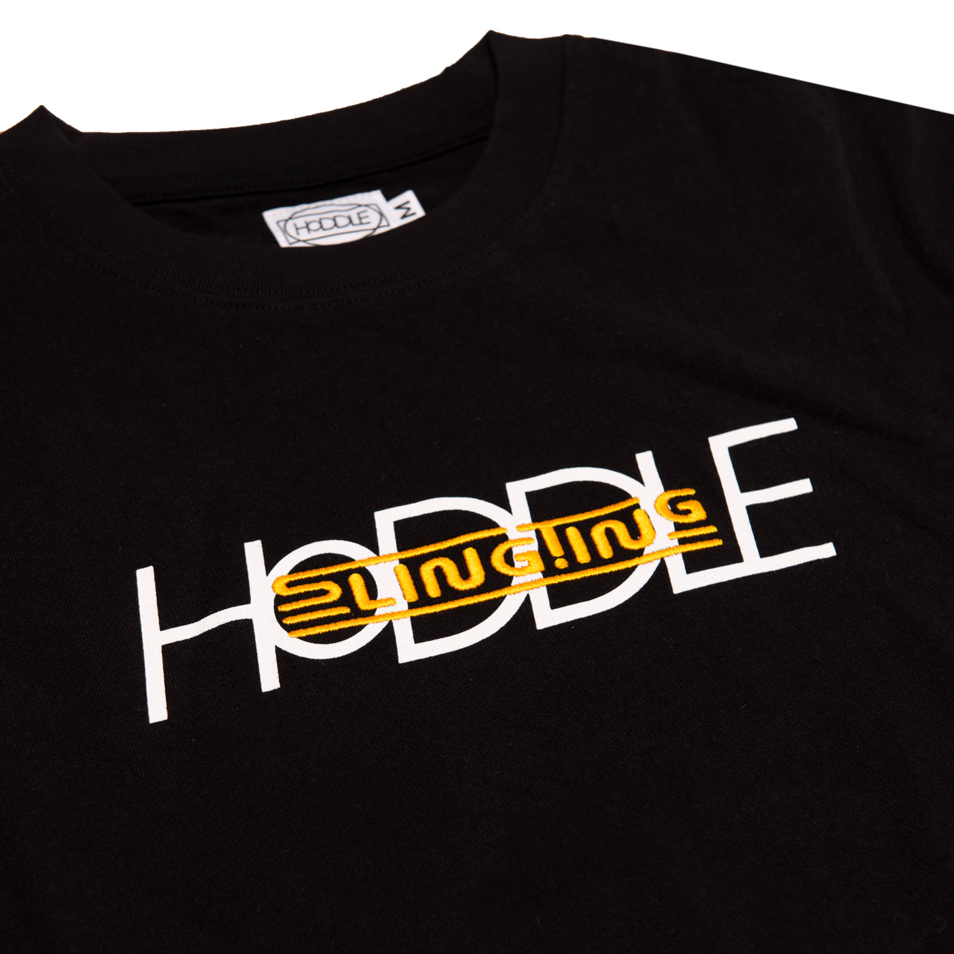 SLINGTING x HODDLE LOGO TEE BLACK (WHITE YELLOW)