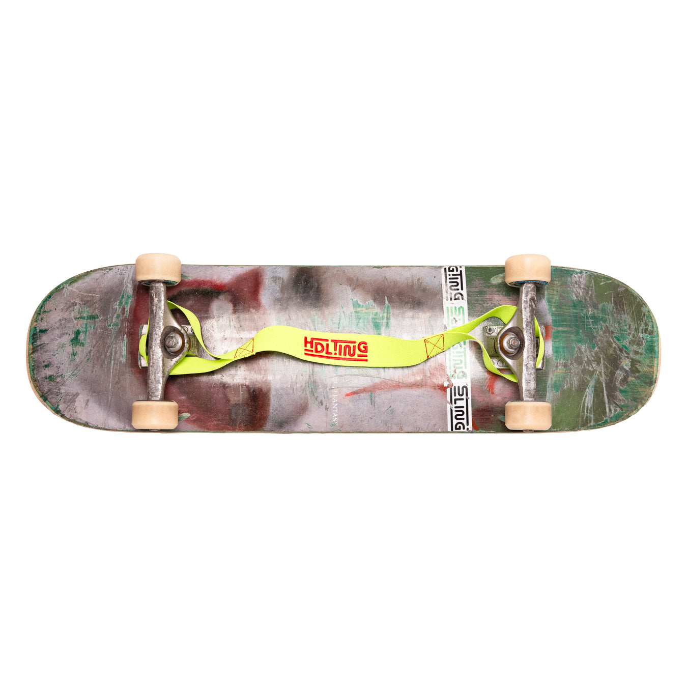 SLINGTING X HODDLE SKATEBOARD SLING - HI-VIS YELLOW (RED EMBROIDERY)