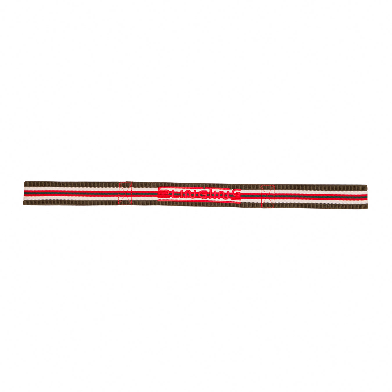 SLINGTING SKATEBOARD SLING - STRIPED GREEN (RED EMBROIDERY)