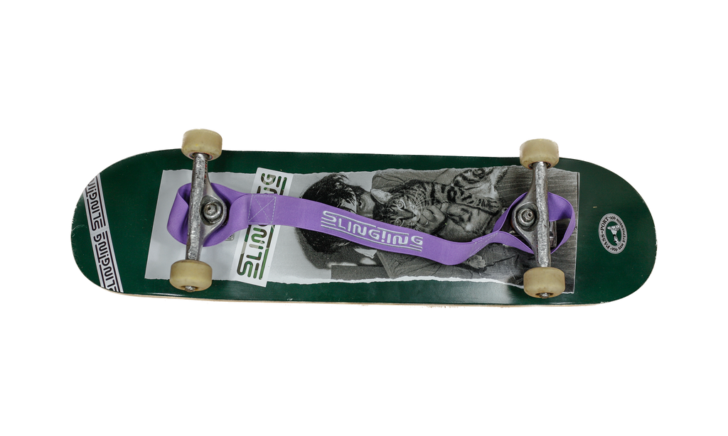 SLINGTING SKATEBOARD SLING - PURPLE (LIGHT BLUE EMBROIDERY)